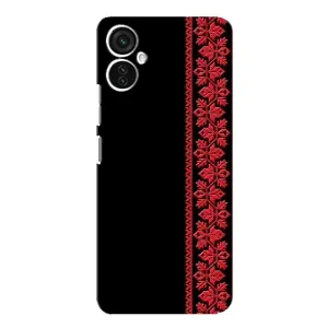 Силіконовый Чохол на TECNO Spark 9 Pro з картинкой Вишиванки (Вишиванка на чорному)