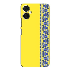 Силіконовый Чохол на TECNO Spark 9 Pro (Вишиванка на жовтому фоні)