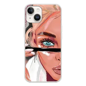 Силиконовый Чехол на Tecno Spark Go 1 с картинкой Стильных Девушек (Девушка и ресницы)