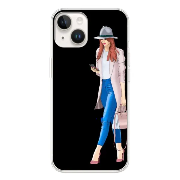 Чехол с рисунком «Девушка со смартфоном» для TECNO Spark Go 1 Чехол с рисунком «Девушка со смартфоном» для TECNO Spark Go 1