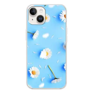 Чохол з Квітами для Tecno Spark Go 1 (ромашки на блакитному)