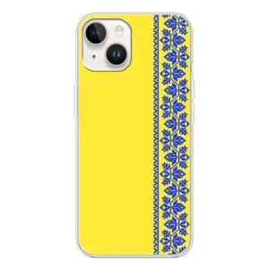 Силиконовый Чехол на Tecno Spark Go 1 (Вышиванка на желтом)