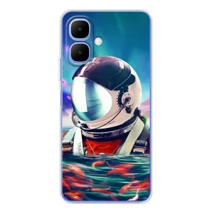 Силиконовый Чехол с принтом "Космонавты" на Tecno Spark Go 2 (Космонавт в воде)