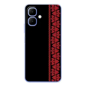 Силиконовый Чехол на Tecno Spark Go 2 (Красная Вышиванка)
