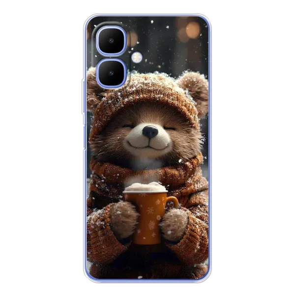 Чехол с рисунком «Медвежонок с кофе» для TECNO Spark Go 2 Чехол с рисунком «Медвежонок с кофе» для TECNO Spark Go 2