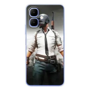 Силиконовый чехол с картинкой "Герой Pubg" на Tecno Spark Go 2 (Пабг)