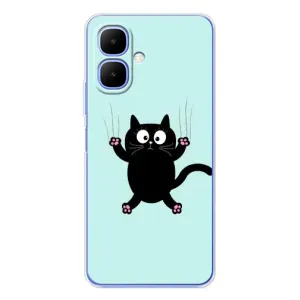 Силиконовый чехол с котиком для Tecno Spark Go 2 (Падающий кот)