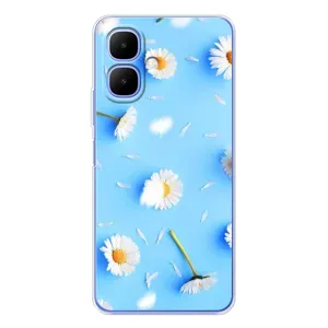 Чехол с Цветами для Tecno Spark Go 2 (ромашки на голубом)