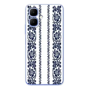 Силиконовый Чехол на Tecno Spark Go 2 с картинкой Вышиванки (Синяя вышиванка)