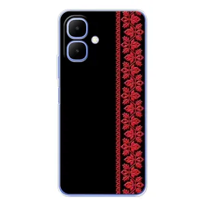 Силиконовый Чехол на Tecno Spark Go 2 с картинкой Вышиванки (Вышиванка на черном)