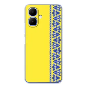 Силиконовый Чехол на Tecno Spark Go 2 (Вышиванка на желтом)