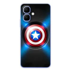Чехол с Щитом Капитана Америки на Tecno Spark Go 2 (Яркий Щит Капитана)