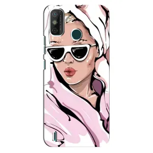 Чехол с картинкой Модные Девчонки TECNO Spark GO (2020) (Девушка в халате)