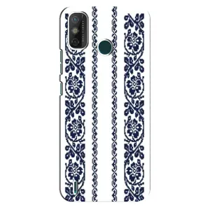 Силиконовый Чехол на TECNO Spark GO (2020) с картинкой Вышиванки (Синяя вышиванка)