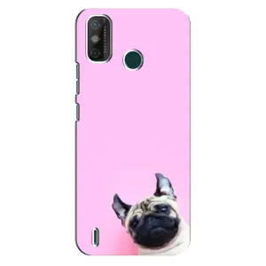 Бампер для TECNO Spark GO (2020) с картинкой "Песики" (Собака на розовом)