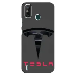 Силиконовый бампер с картинкой машины на TECNO Spark GO (2020) (Logo TESLA)