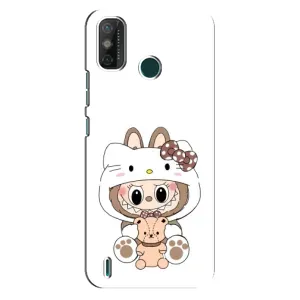 Чохол з принтом Лабубу для TECNO Spark GO (2021) (Білий Лабубу)