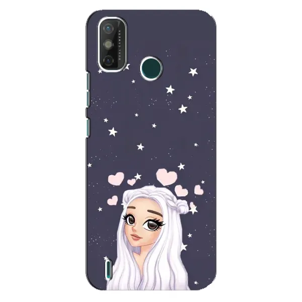 Чехол с рисунком «Девушка и сердечки» для TECNO Spark GO (2021)