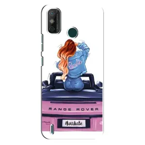 Силиконовый Чехол на TECNO Spark GO (2021) с картинкой Стильных Девушек (Девушка на машине)