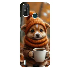 Печатный чехол «Зверята с кофе» для TECNO Spark GO (2021) (Собачка с кофе)