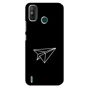 Чехол с картинками на черном фоне для TECNO Spark GO (2021) (Самолетик)