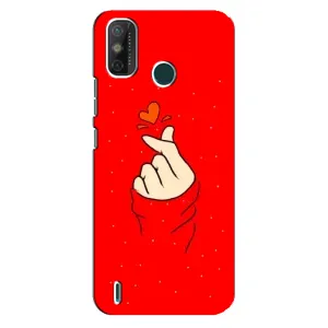 Чохол (Знак сердечка) для TECNO Spark GO (2021) (Сердечко на червоному)