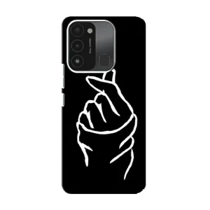 Чехлы (Знак сердечка) на TECNO Spark GO (2022) (Сердце на черном)