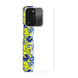 Силиконовый Чехол на TECNO Spark GO (2022) с картинкой Вышиванки (Желто-синяя вышиванка)