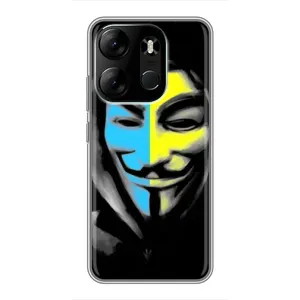Чехол с Украинской символикой на Техно Спарк ГО (2023) (Анонимус патриот)