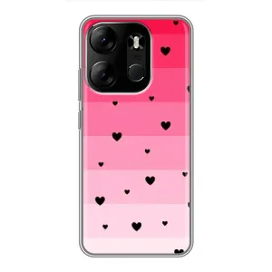 Чехлы с тематикой "Маленькие Сердечки" на Tecno Spark Go 2023 (BF7) (Чорные сердечки)