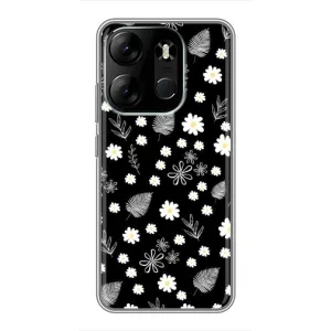 Чехлы с тематикой "ЦВЕТЫ" на Tecno Spark Go 2023 (BF7) (цветение на чорном)