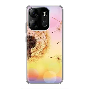 Силиконовый Чехол с одуванчиками на Tecno Spark Go 2023 (BF7) (Цветок-одуванчик)