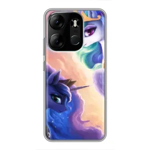 Чехол Unicorn на Tecno Spark Go 2023 (BF7) (Единорожки на тучках)