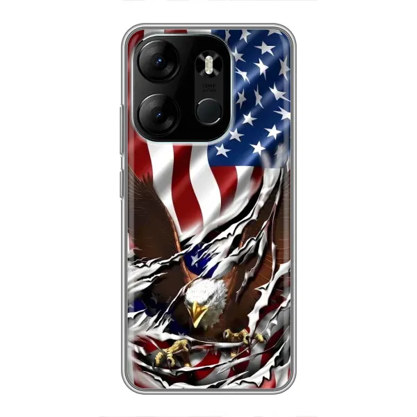 Чехол с рисунком «Флаг USA» для TECNO Spark Go 2023 (BF7) Чехол с рисунком «Флаг USA» для TECNO Spark Go 2023 (BF7)