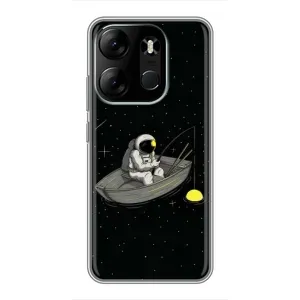 Силиконовый Чехол с принтом "Космонавты" на Tecno Spark Go 2023 (BF7) (Космонавт на рыбалке)