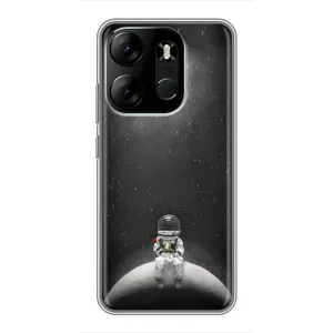 Силиконовый Чехол с принтом "Космонавты" на Tecno Spark Go 2023 (BF7) (Космонавт романтик)