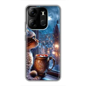 Чехлы на Новый Год Tecno Spark Go 2023 (BF7) (Кот новогодний)