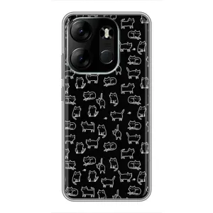 Чехол на тематику: Коты для TECNO Spark Go 2023 (BF7) (Котики на черном)