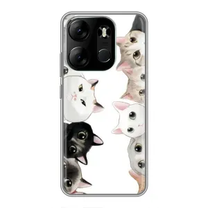 Силиконовый чехол с котиком для Tecno Spark Go 2023 (BF7) (Коты)