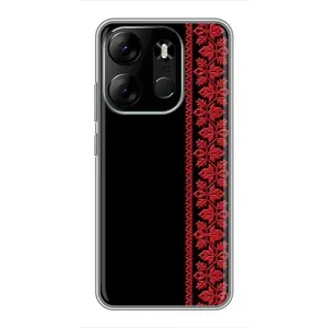 Силиконовый Чехол на Tecno Spark Go 2023 (BF7) (Красная Вышиванка)