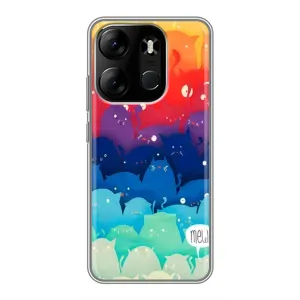 Силиконовый чехол с котиком для Tecno Spark Go 2023 (BF7) (Mew)