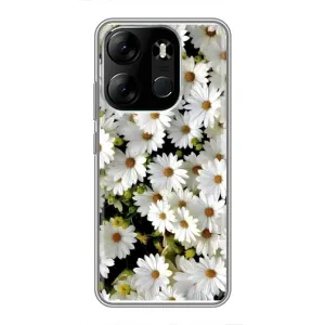 Чехол с ромашками на Tecno Spark Go 2023 (BF7) (Рамка в ромашках)