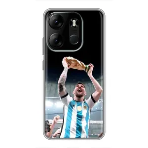 Чехлы Лео Месси Аргентина для Tecno Spark Go 2023 (BF7) (Счастливый Месси)
