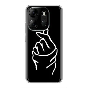 Чехлы (Знак сердечка) на Tecno Spark Go 2023 (BF7) (Сердце на черном)