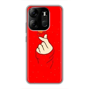 Чехлы (Знак сердечка) на Tecno Spark Go 2023 (BF7) (Сердце на красном)