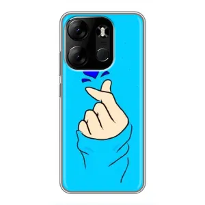 Чехлы (Знак сердечка) на Tecno Spark Go 2023 (BF7) (Сердце на синем)