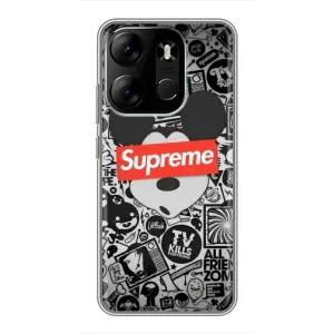 Чехол с Брендами одежды на Техно Спарк ГО (2023) (Supreme Маус)