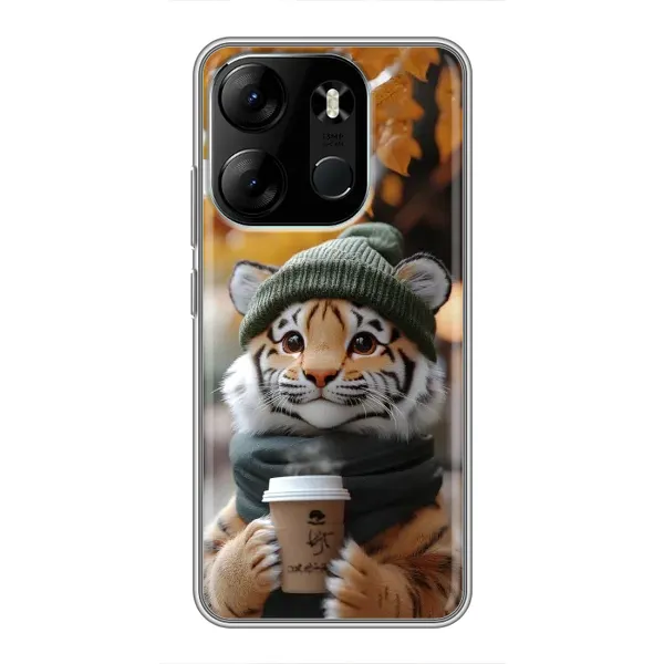Чехол с рисунком «Тигр с кофе» для TECNO Spark Go 2023 (BF7) Чехол с рисунком «Тигр с кофе» для TECNO Spark Go 2023 (BF7)
