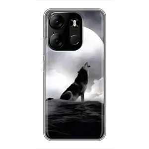 Чехол с Волком на Tecno Spark Go 2023 (BF7) (Волк и луна)