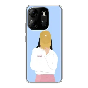 Силіконовый Чохол на Tecno Spark Go 2023 (BF7) з картинкой Модных девушек (Жовта кепка)